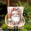 1pc Christmas, Santa Claus Theme Design Flannel Blanket - 3D Printed Soft Warm, All-Season Lightweight Throw for Camping Travel Bed-080703