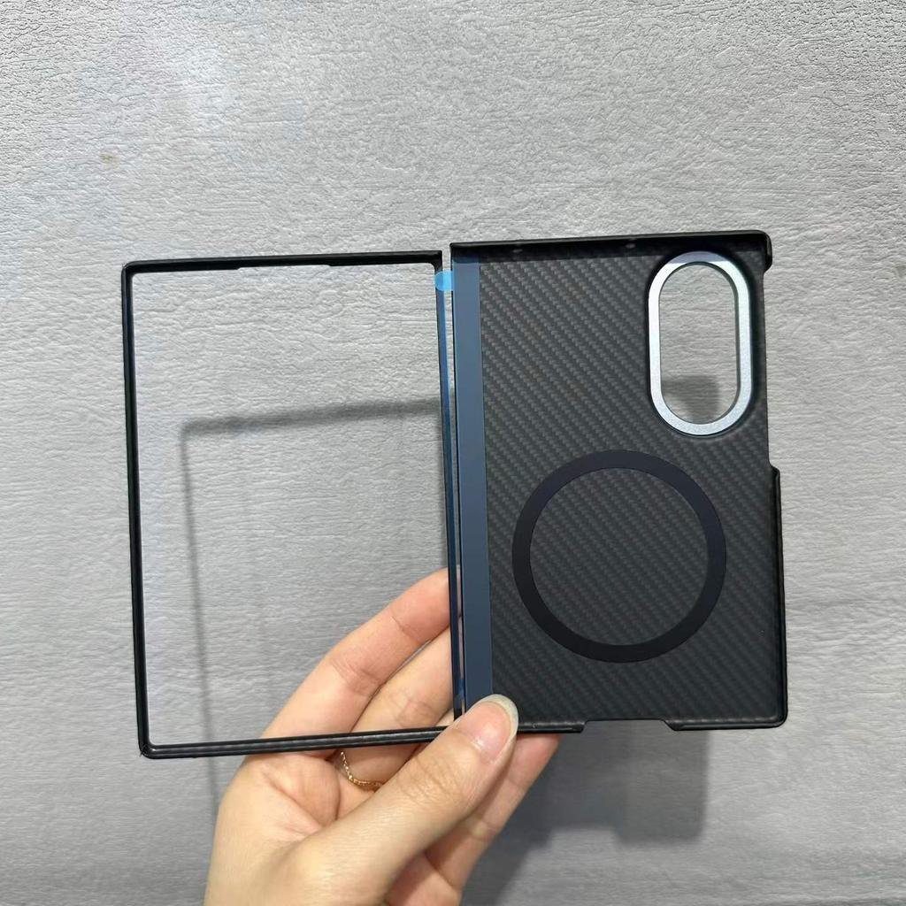 Высококачественный магнитный чехол из ПК с рисунком под карбон 1500D для Samsung Galaxy Z Fold 8, чехол-скин из кевлара, покрытие для беспроводной зарядки