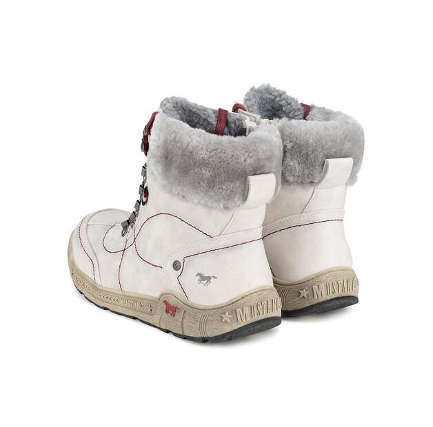 Mustang 1290-607 White Ankle Boots