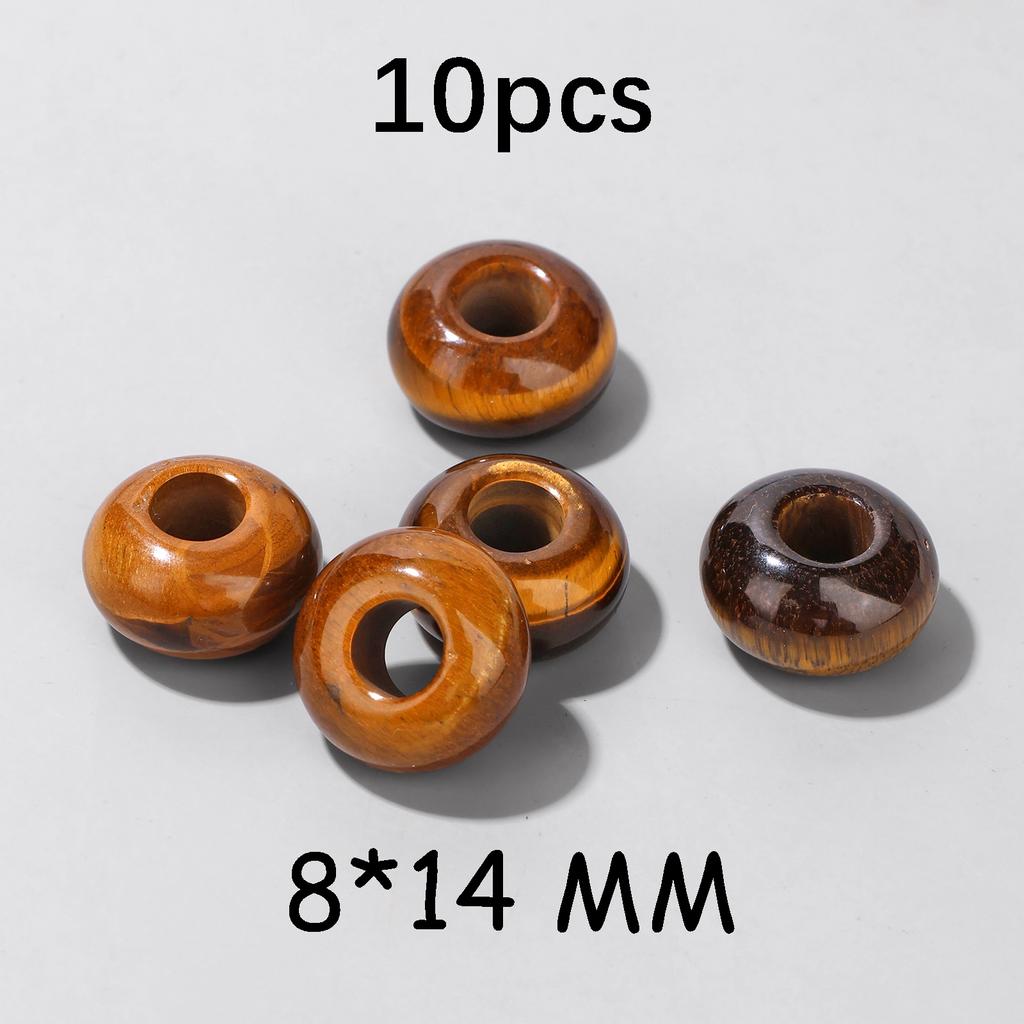 5pcs 18mm Round Donut Charms 5mm Big Hole Natural Stone Quartz Crystal Gogo Semi-Porous Pendant DIY Necklace Earring Making