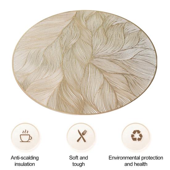 Подставки для столовых приборов Коврики для круглых столов ПВХ Водонепроницаемая подушечка для чайника Цветочная текстура Коврики для столовой Жаростойкие подставки Износостойкие кухонные принадлежности для использования в помещении