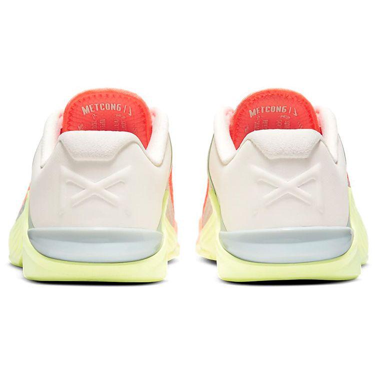 Nike Metcon 6 Bright Mango Light Zitron Женские кроссовки Оранжевые едва-зеленые Темно-дымчато-серые AT3160-800