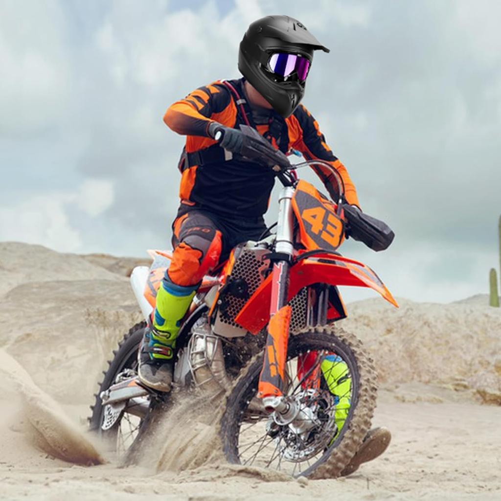 ATV Googles, Dirt Bike Goggles For Men Women, UV 400 Anti-Scratch Fog Dustproof For Adults Youth Kids