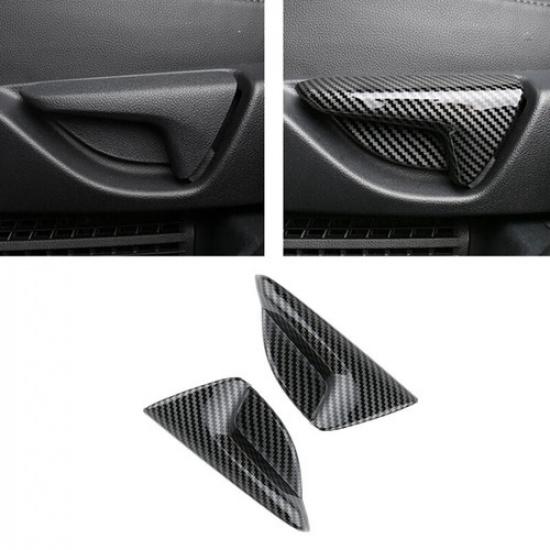 Carbon Fiber 2X Car Rear Seat Handle Cover Trim For Toyota Highlander 2021-2024