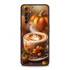 Кофейный чехол с тыквой и осенними листьями для Realme C67 C63 C55 C53 C35 C25 C21 GT 2 3 5 6 10 11 12 13 Pro Plus 5G Мягкий чехол из ТПУ для телефона
