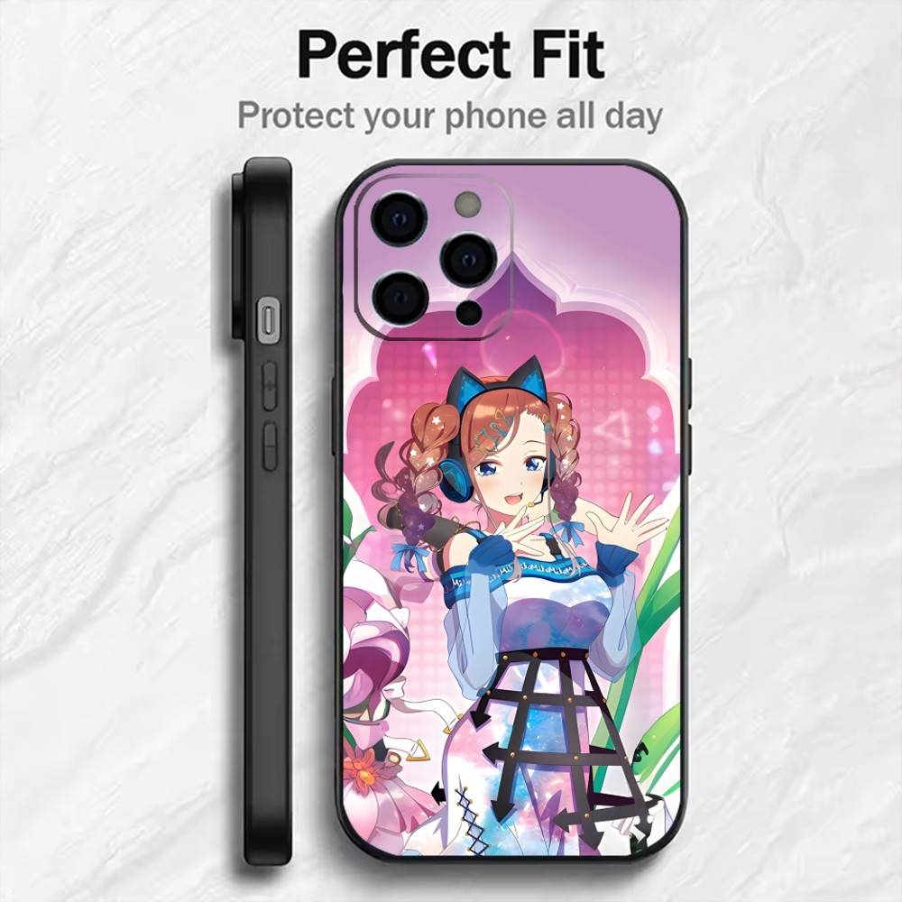 Чехол для телефона QQ M-Miku Накано 5-невест Для iPhone 17, 16, 15, 14, 13, 12 Plus, Max Мягкий силиконовый черный чехол