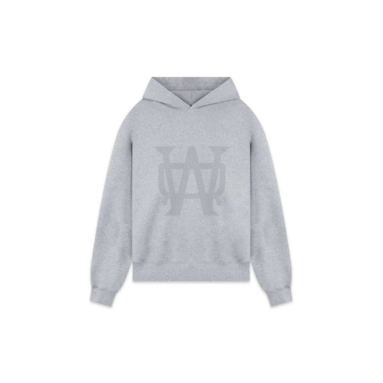 WE11DONE Свитшот с графическим принтом на длинный рукав FW22 Унисекс-свитшот Серый WD-TH3-22-801-U-MG