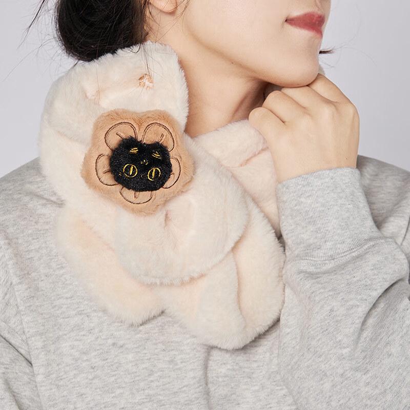 Plush Bastet Cat Bow Winter Scarf