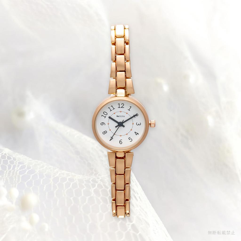 Watch Analog Metal Band Nickel Free Pink Gold White NF Riche [Fieldwork] Women's JN023-3