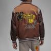 Jordan X HTG Embroidered Patch Baseball Collar Fitted Thick Sports Jacket Men Jackets Brown DX6244-204
