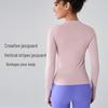 Женская спортивная футболка с длинным рукавом и круглым вырезом - облегающая, дышащая, модная, для фитнеса и йоги