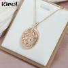 Kinel Luxury Hollow Rose Gold Color Pendant Necklace