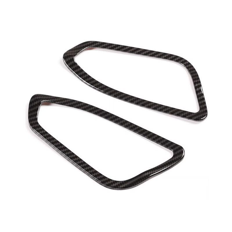 For BMW 1 2 Series F20 F21 F22 F23 2012-2018 ABS Carbon Fiber Texture 2pcs Car Interior Front Door Handle Bowl Frame Cover Trim