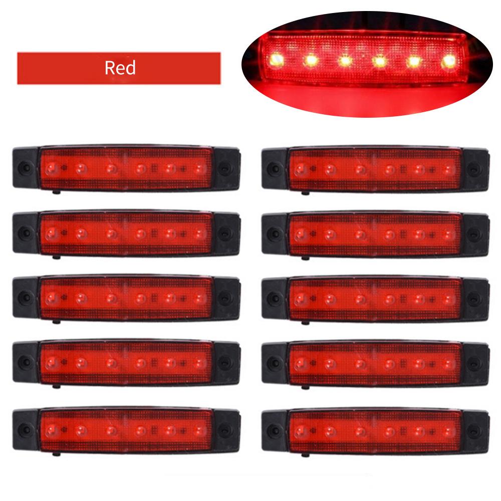 10 шт., боковые габаритные индикаторы для грузовика, прицепа, автомобильный сигнал, задний предупредительный задний фонарь, светодиодный 12 В 24 В, сигнальная лампа