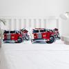 Cartoon Red Fire Truck White Bedding Set 3pcs Duvet Cover Pillowcase Kids Adult Quilt Cover Double Bed Set Home Textile