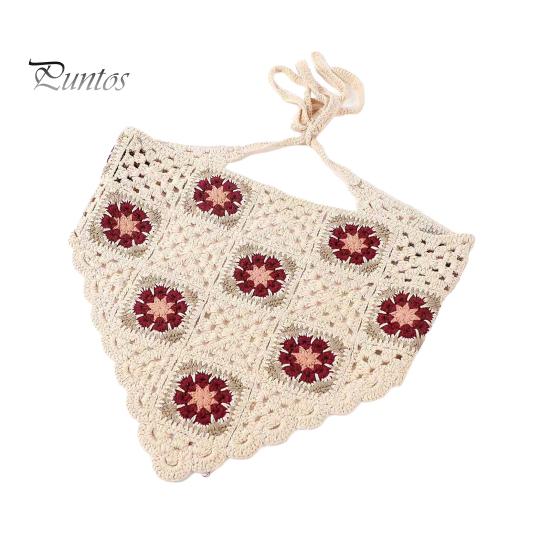 Готический вязаный крючком головной платок с цветочным узором на шнуровке, дышащий эластичный головной убор с растительным узором, аксессуары для волос