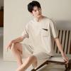 Pajamas Men's Summer Cotton Short Sleeve Shorts 1011 New Summer Thin Outer Wear Men's Large Size Loungewear Set