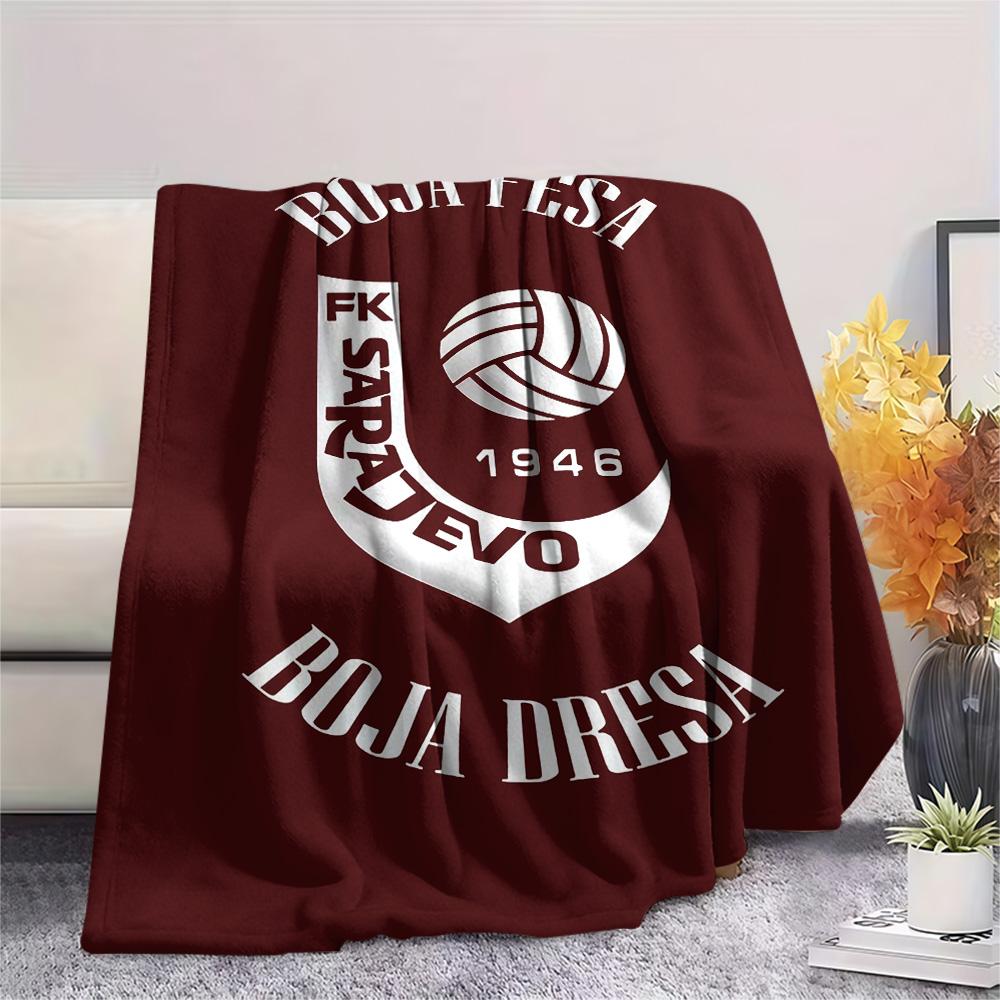 FK Sarajevo Print Flannel Blanket, High quality Comfortable for All Seasons, Home Decor, Warmth and Comfort, Perfect for Christmas Gifts