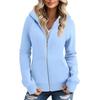 Women's Solid Color Zipper Hoodie And Fleece Hoodie Coat