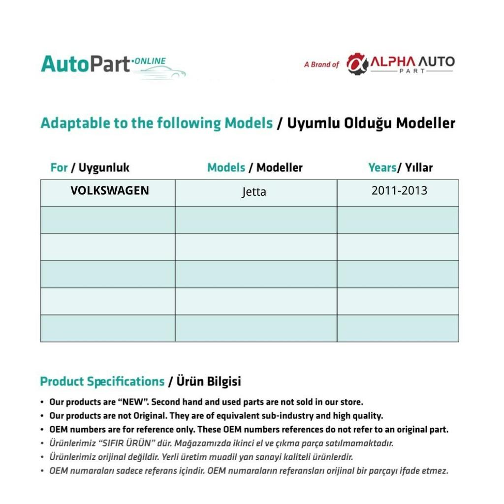 Rear Left Window Repair Kit for Volkswagen Jetta