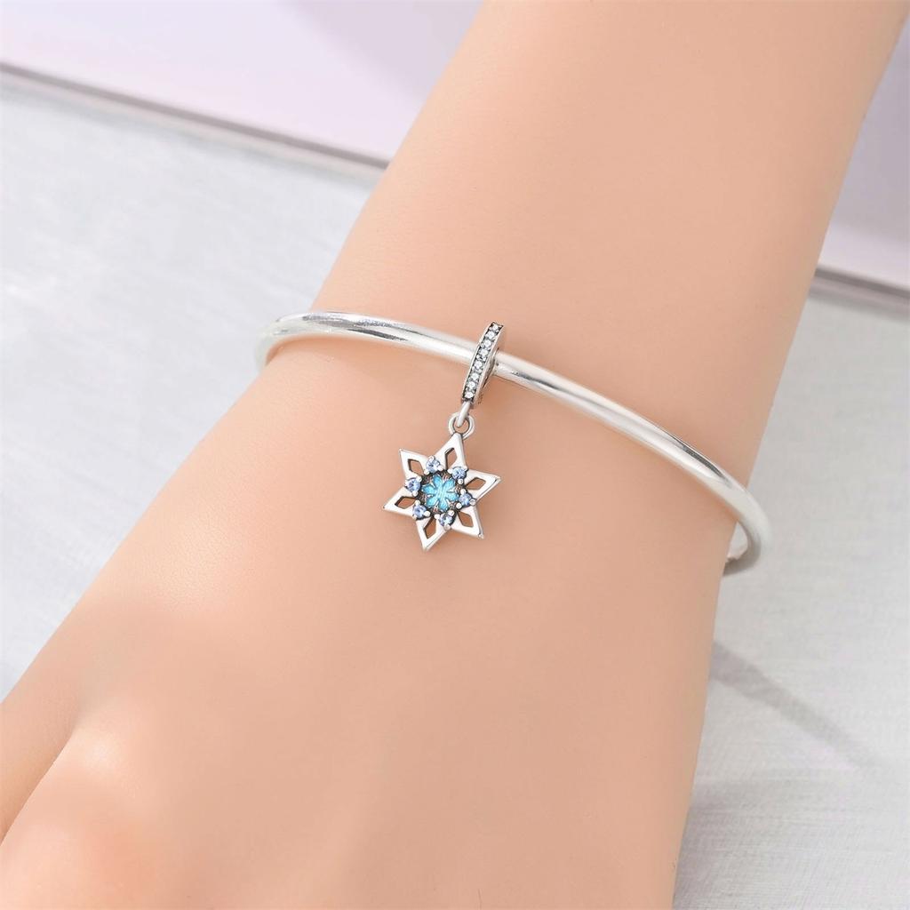 Новые Оригинальные Медные Синие Шармы Луна Бабочка Хрустальный Шар Бусины Подвески Подходят для Браслета Ожерелья DIY Ювелирный Подарок