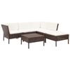 VidaXL Garden Lounge Set 6 Pcs with Cushions Wicker Brown