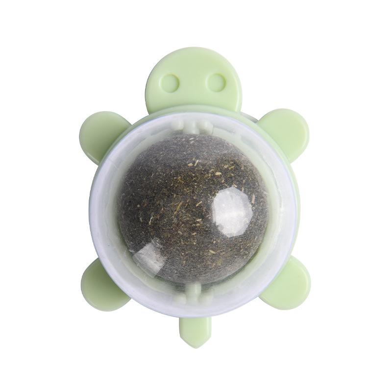 Rotatable Cat Mint Licking Ball Wall‑mounted Catnip Sphere Teeth Cleaning For Kitten Boost Appetite Hairball Elimination
