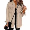 Women's Denim Jacket, Slim Fit Stretch Cotton Casual Outerwear with Multiple Pockets