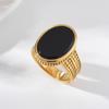 Кольца из натурального камня тигровый глаз и модные кольца из черного оникса изготовлены из нержавеющей стали 316L с покрытием из 18-каратного золота.