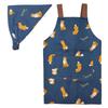 Kids' Apron with Triangle Scarf, Multi-color Shibata Kids' Apron, Medium (Navy)