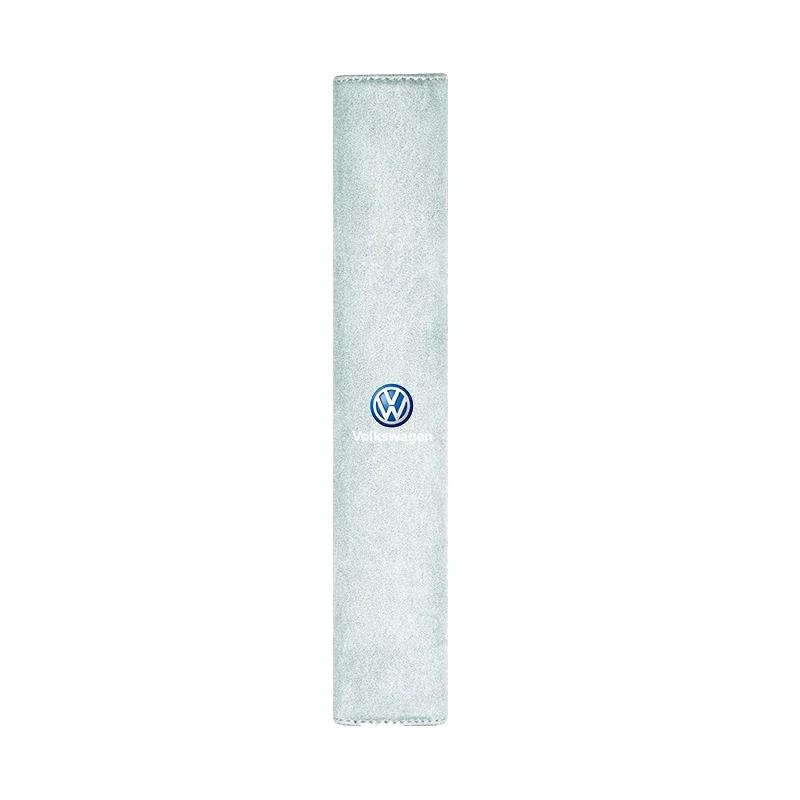 1Pcs Car Leather Seat Belt Cover Shoulder Protection Pad For Volkswagen VW Scirocco Golf Amarok T5 Phaeton Teramont ID3 GTI