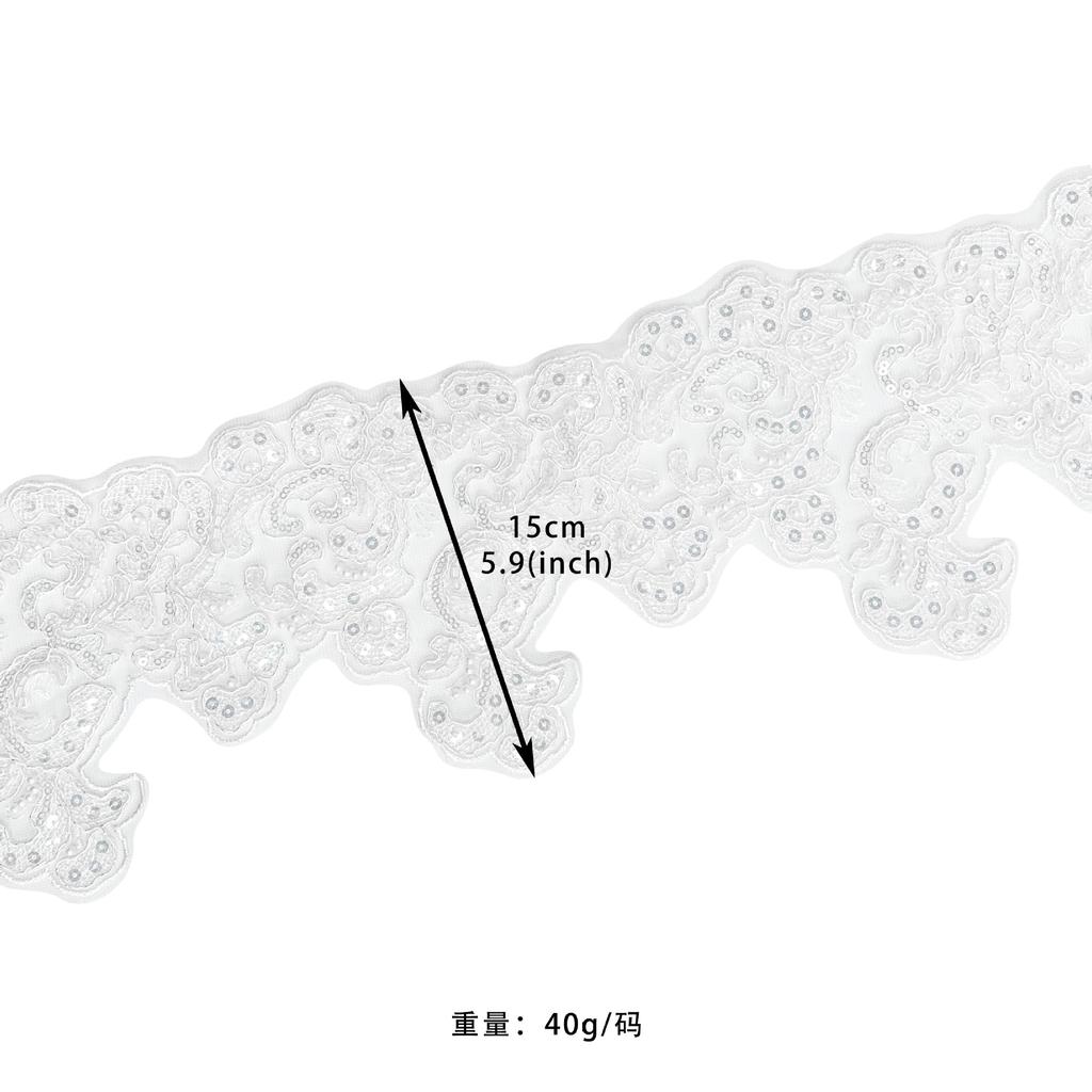 White Beaded Mesh Strand Barcode Clothing Skirt Dress Wedding Dress Decorative Lace Accessories