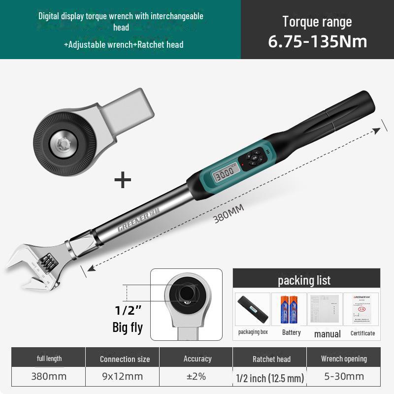 Цифровой динамометрический ключ Green Forest: Высокоточный, регулируемый, электронный тестер крутящего момента