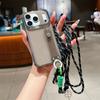 Чехол для телефона с ремешком на запястье через плечо для IPhone Air 17 16 15 Plus 14 13 12 11 Pro Max X XR XS Силиконовый Прозрачный Защитный Чехол