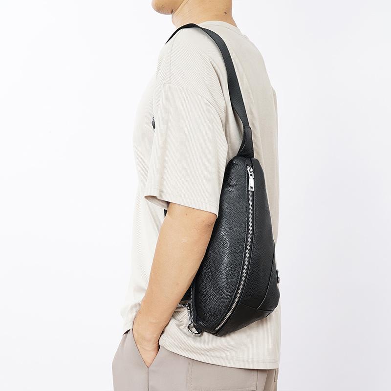 Модная мужская сумка на грудь из коровьей кожи первого слоя, модная повседневная сумка через плечо, многофункциональная сумка через плечо