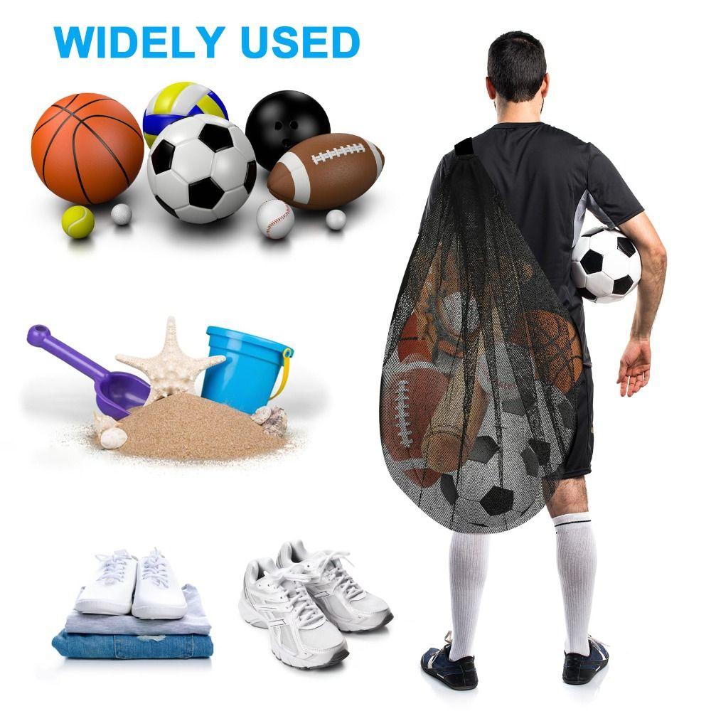 Прочная сумка для баскетбольного футбольного мяча, очень большая сумка со шнурком, спортивная сумка для мяча, сетчатый футбол
