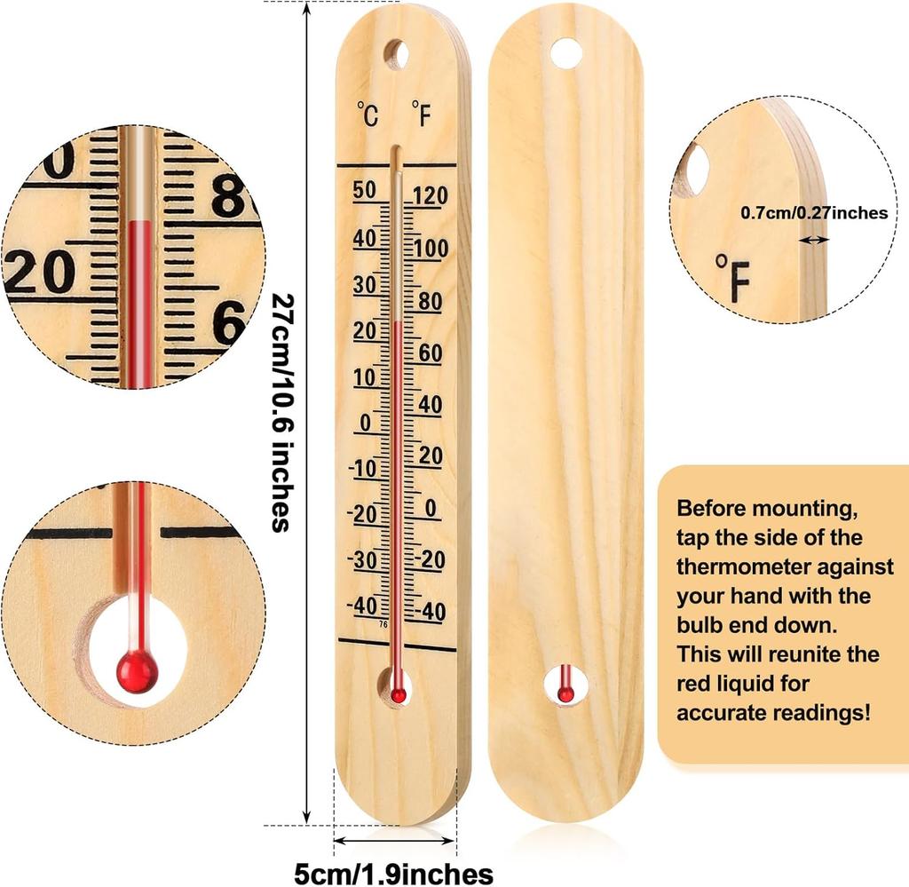 Wall Thermometer Indoor Large Outdoor Thermometers for Patio Double Scales Thermometer for Temperature Home Pool Office Warehouse