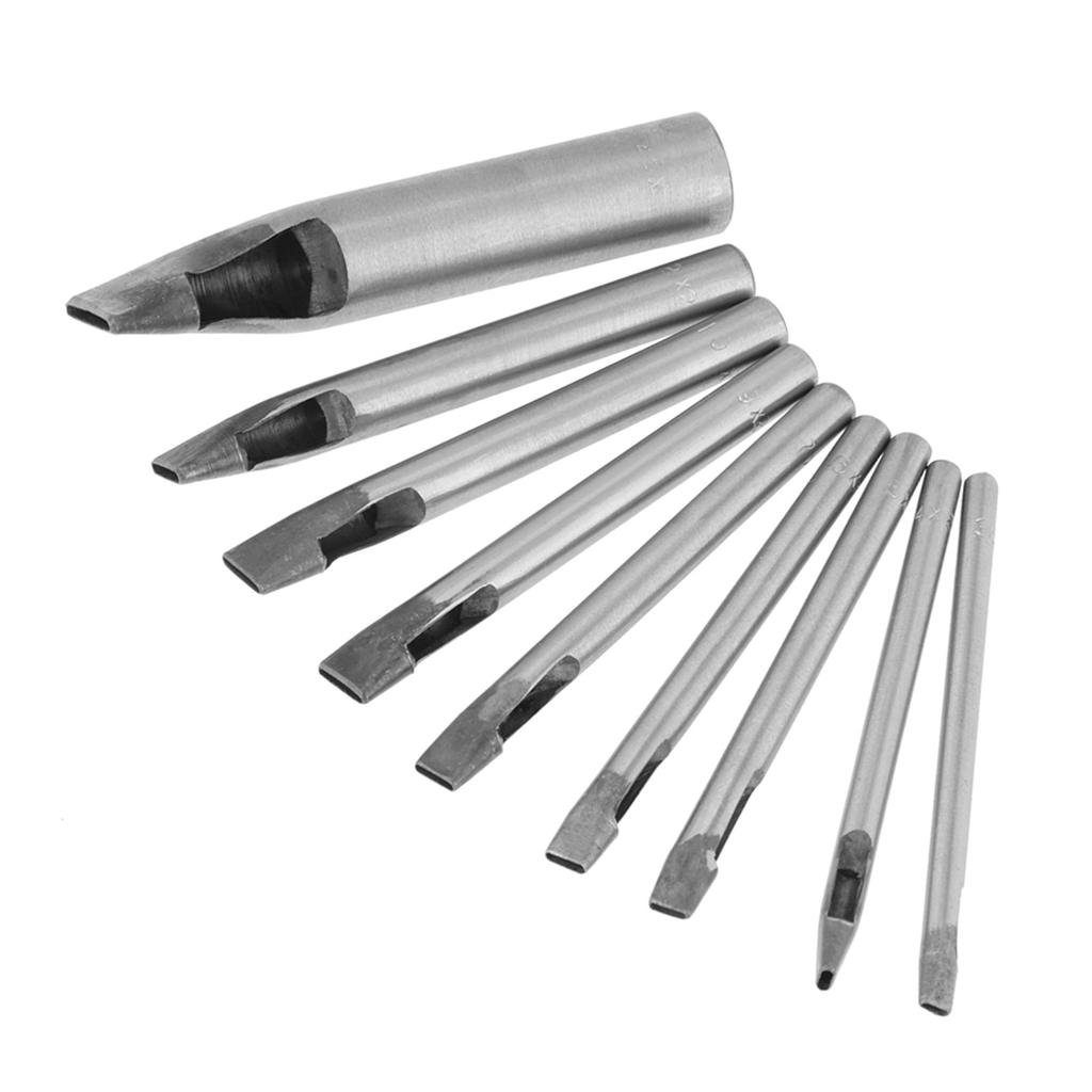 2mm 9pcs Leather Oval Shape Hole Punch Kit Cutter Hollow DIY Tool