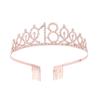 Birthday Party Crown Headband Rhinestone Crown Hair Accessories First Year Number Birthday Cake Ornaments Alloy Headband