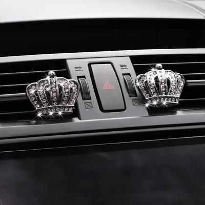 2 автомобильных воздуховода, украшенных ароматизированной металлической короной с бриллиантами Блингблинг, пара автомобильных интерьеров для мужчин и женщин
