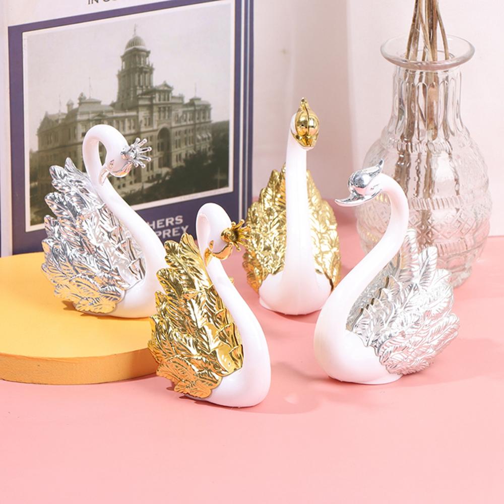 Decorative Table Baking Decoration Swan Figurine Anniversary Ornament Cake Topper Miniatures