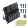 Professional 6 Buttons Switches Panel with Digital Voltmeter Tester & USB Charging Plastic Perfect for Marine Boat Truck