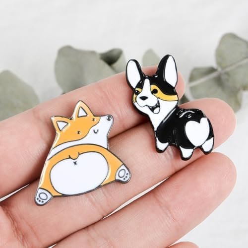 ORFOFE 2 Pack Alloy Dog Shape Brooches Fashion Pins Clothing Accessories for Women Girls Elegant Daily Wear