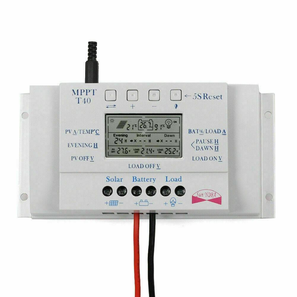 20/30/40/60/80A 12V/24V LCD MPPT регулятор солнечной панели контроллер заряда 3 таймера