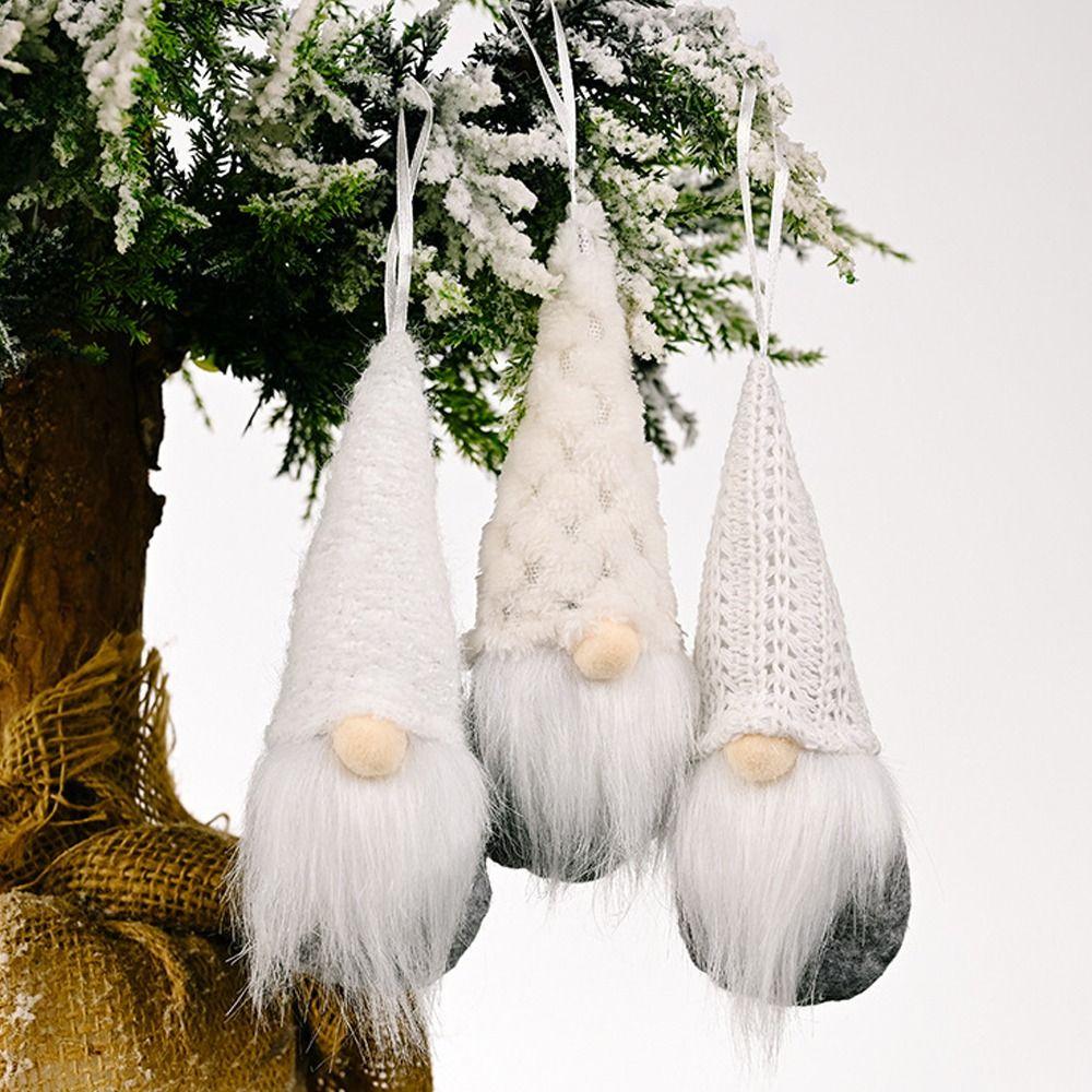 3pcs Handmade Christmas Knitted Doll Pendant Cartoon Gnome Doll Faceless Doll Pendant New Year Gift