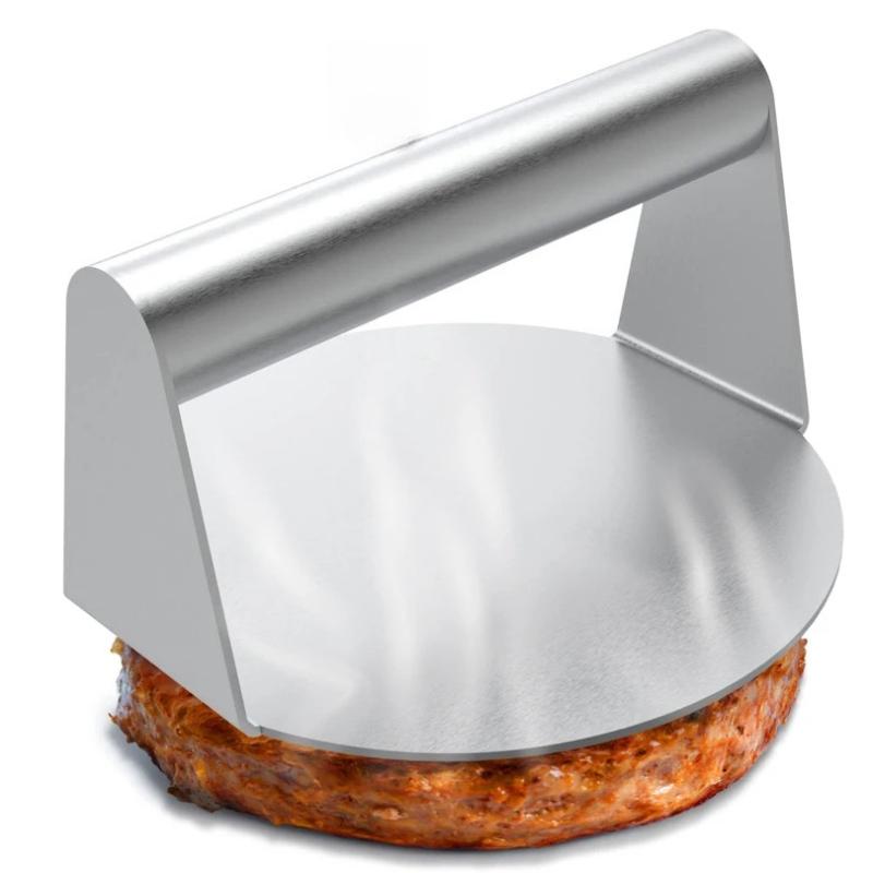 Household Stainless Steel 304 Burger Press Square and Round Meat Presser Meat Pressing Tool Burger Patty Press Plate 4