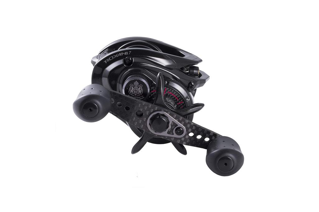 AbuGarcia ROXANI7 катушка для заброса мультипликатора с высокой передачей, карбоновая ручка, совместимая с солью, для правшей