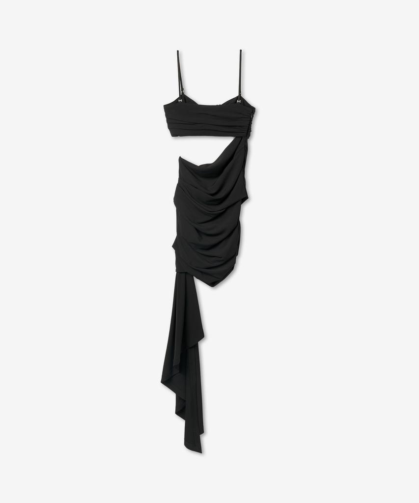 Opeuhwaiteu Detachable Strap Cutout Drape Dress - Black / Owdb467S23Fab0011000