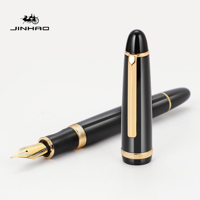 Перьевая ручка Jinhao X850, медный корпус, золотой зажим Iraurita, тонкое/среднее перо для письма, офиса, школы