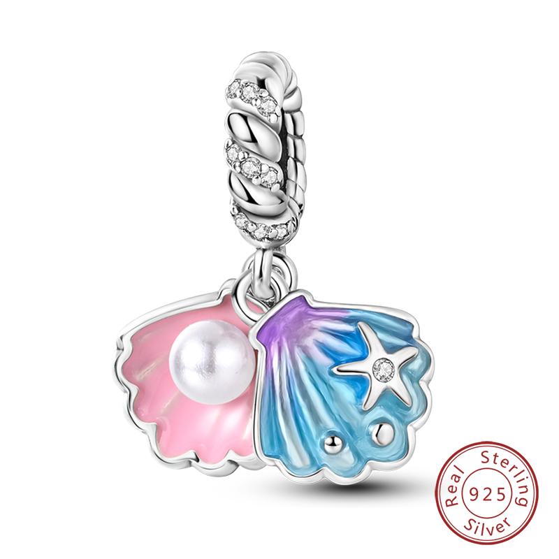 100% Медь Бабочка Фея Мечта Океан Ракушка Жемчужина Русалка Морская Черепаха Подсолнух Шармы Бусины Подходят для Браслетов Qikaola